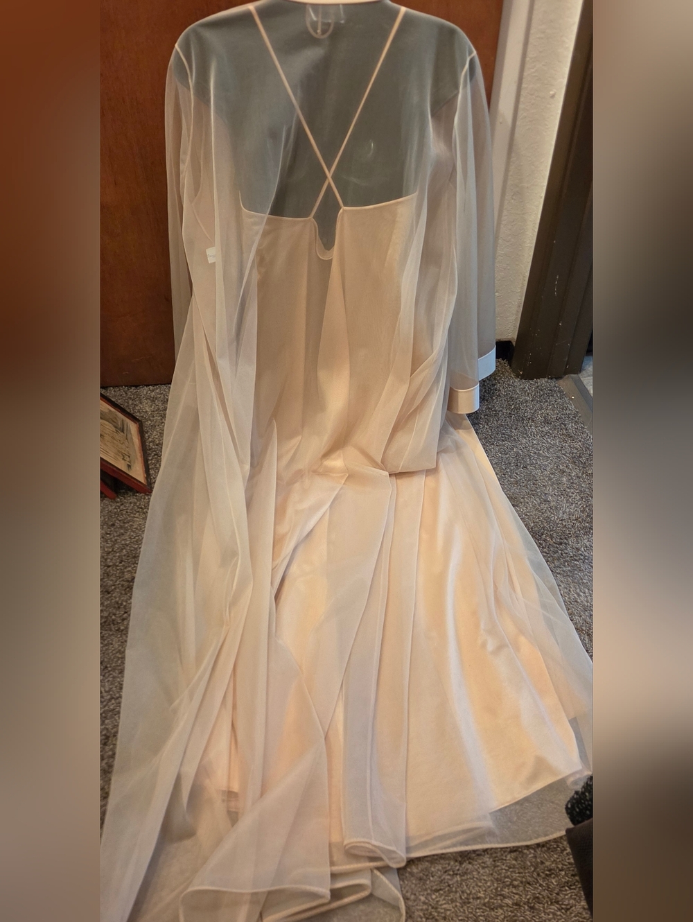 Vintage 70's JC Penny Elegant Cream Slip Chemise Dress & Sheer Robe SzM - Picture 14 of 16